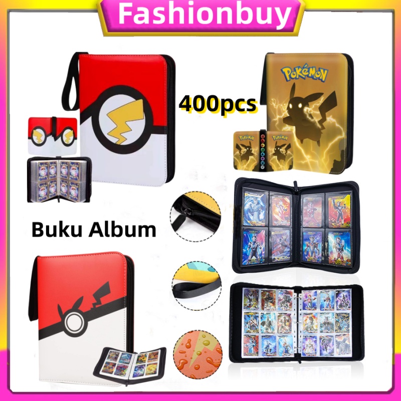 【COD】Mainan Anak-anak Buku Album Kartu Pokemon Kartu Game 400PCS Pokemon Cards Holder Album Box Bind