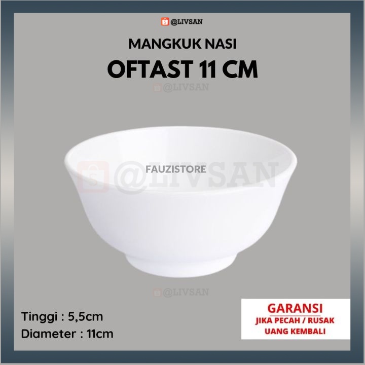 OFTAST mangkuk nasi putih 11 cm mangkuk kecil mangkuk putih mangkuk sop mangkuk serbaguna mangkuk ka