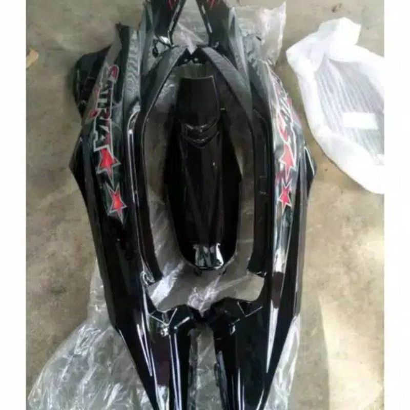 BISA COD PAKET BODY + LEGSIL TENGAH SUZUKI SATRIA F FU FL FACELIFT 2014 PLUS STICKER BINTANG HITAM M