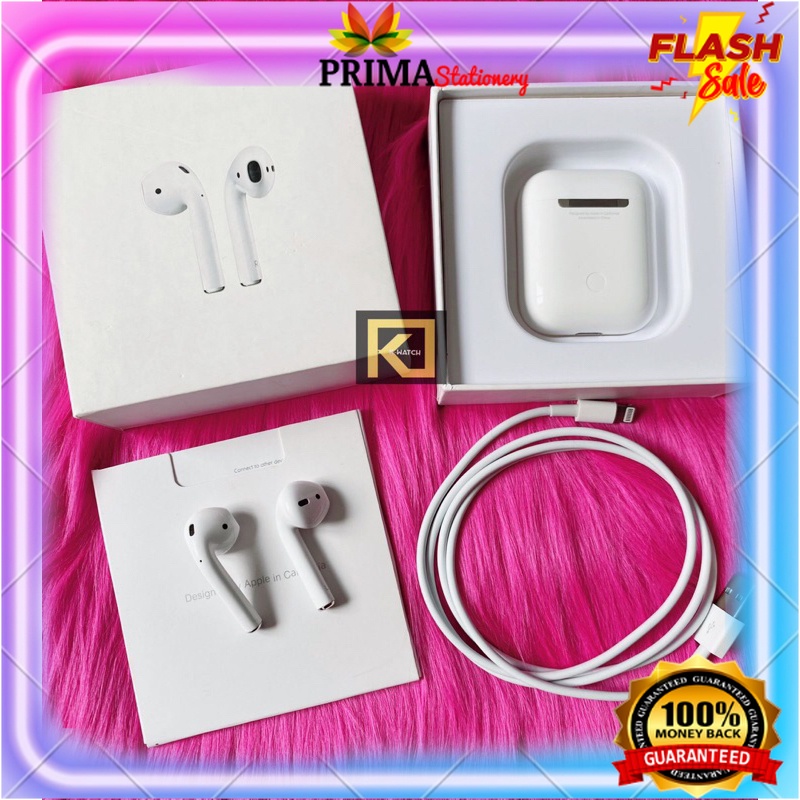 Apple Airpods gen 1 / gen 2 With Wireless Charging Case Second Mulus Asli Original 100% headset airp