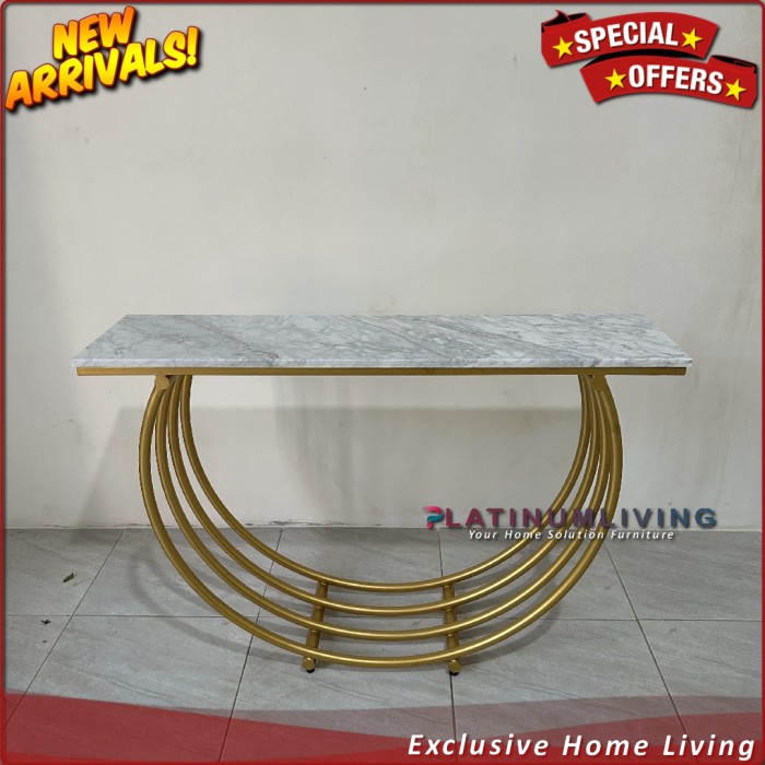 Meja Konsul Marmer Meja Console Gold Marmer Meja Hias Marmer Asli Furniture Jepara
