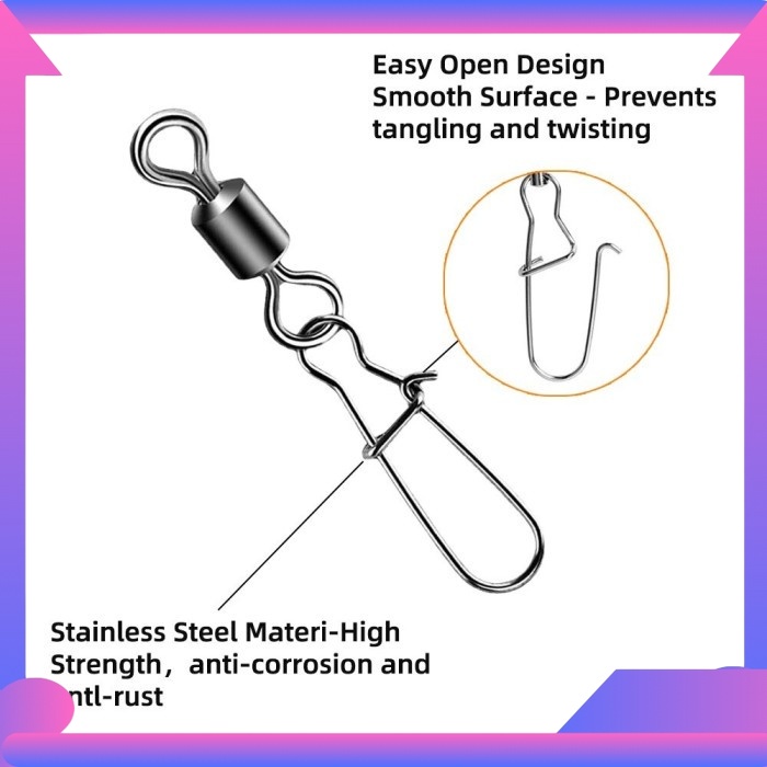 KILI KILI Konektor Peniti Pancing Kail Snap Swivel Fishing Hook 3cm