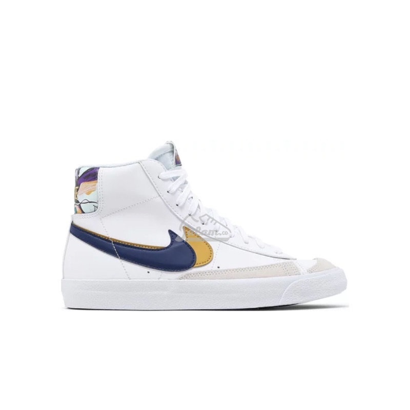 Nike Blazer Mid '77 SE GS Double Swoosh - White Gold Blue Void " SKU DD1847 102 " Unisex   BNIB