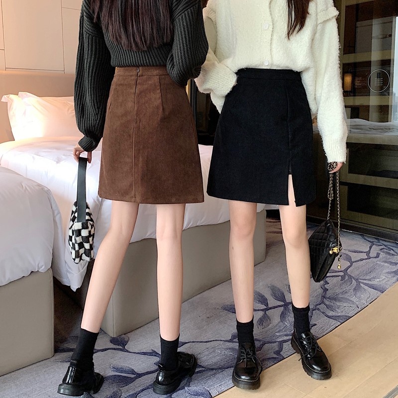 Yoohui DQ011 Corduroy Velvet Skirt/Korean Women Skirt/Rok Pendek/Rok Beludru/Rok Velvet Alice Skirt/