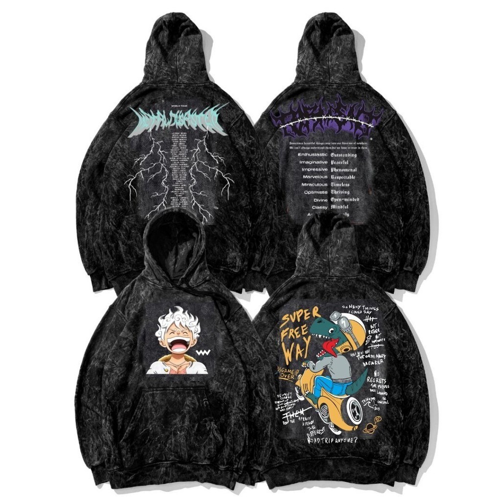 JACKET HOODIE WASH GRAPHIC / JUMPER HOODIE WASH GRAPHIC