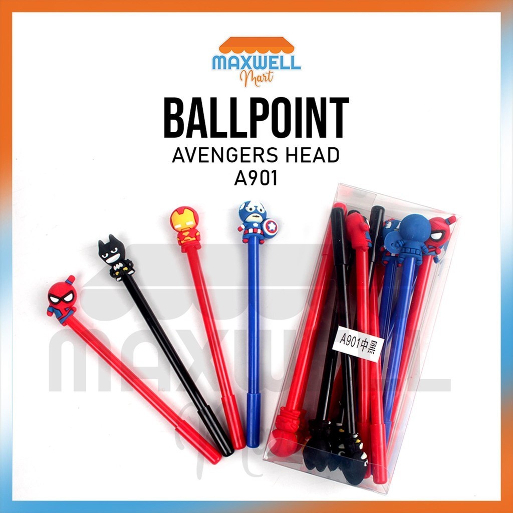 

[ES.JKT] 1pak Pulpen Gel Avengers A901 /12pcs Pulpen Fancy Kepala Avengers