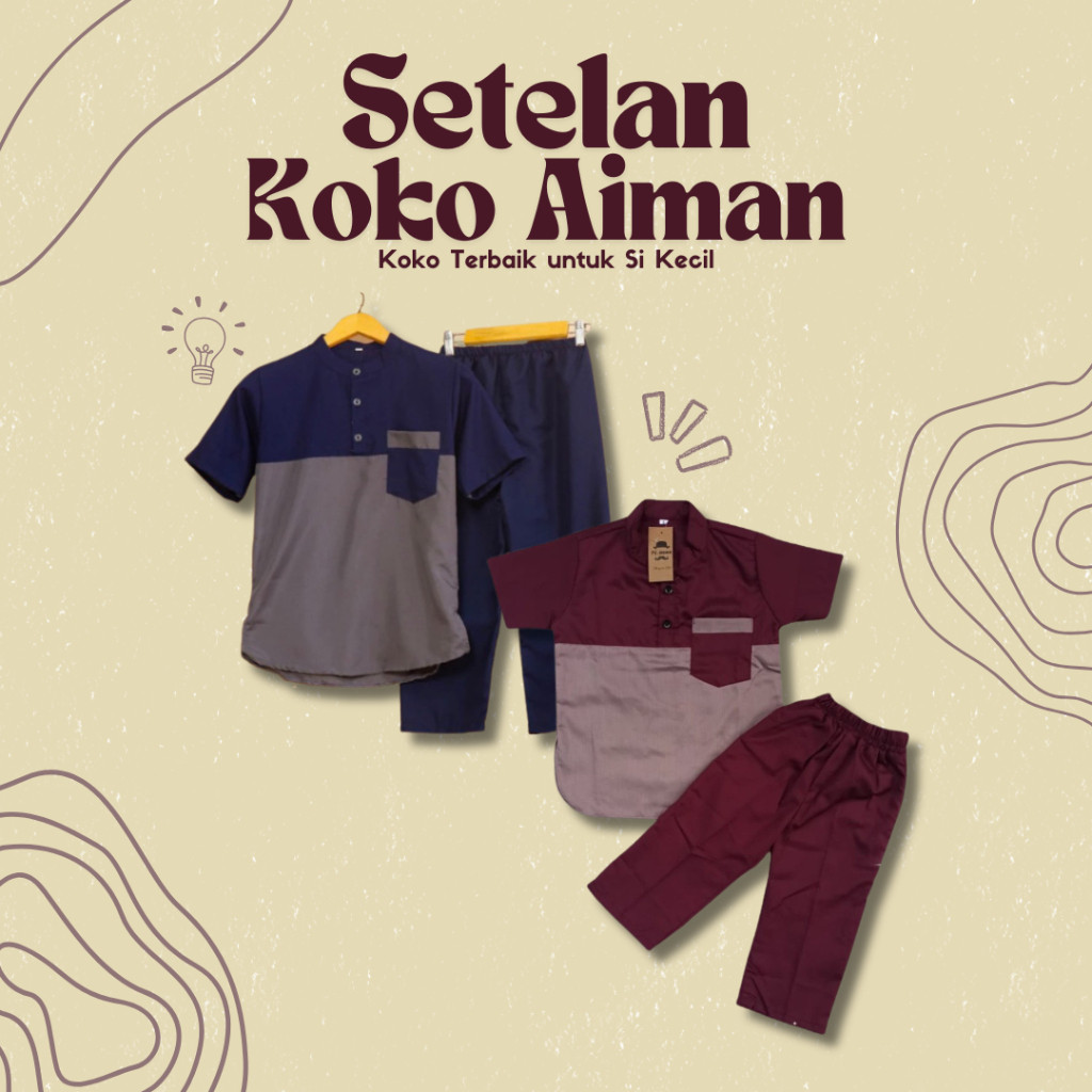 AnnisaPutri - Setelan Koko Anak Aiman Dua Warna | Bahan Polymicro