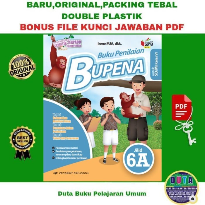 BUKU BUPENA ERLANGGA KELAS 6 SD KURIKULUM 2013 / BUPENA 6A