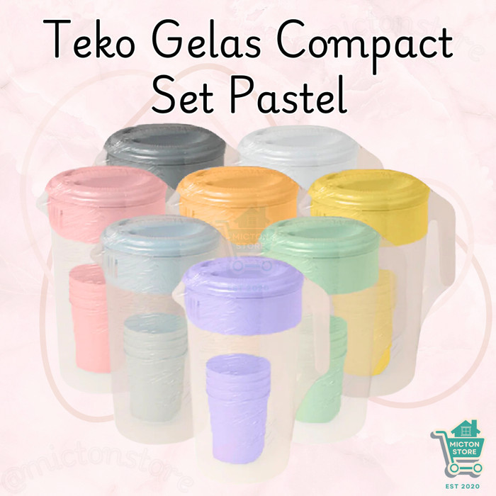 HOMTON Teko Gelas Compact Set Pastel Premium Set Teko dan Gelas Tahan Lama BFA FREE  Ketel Ceret Poc
