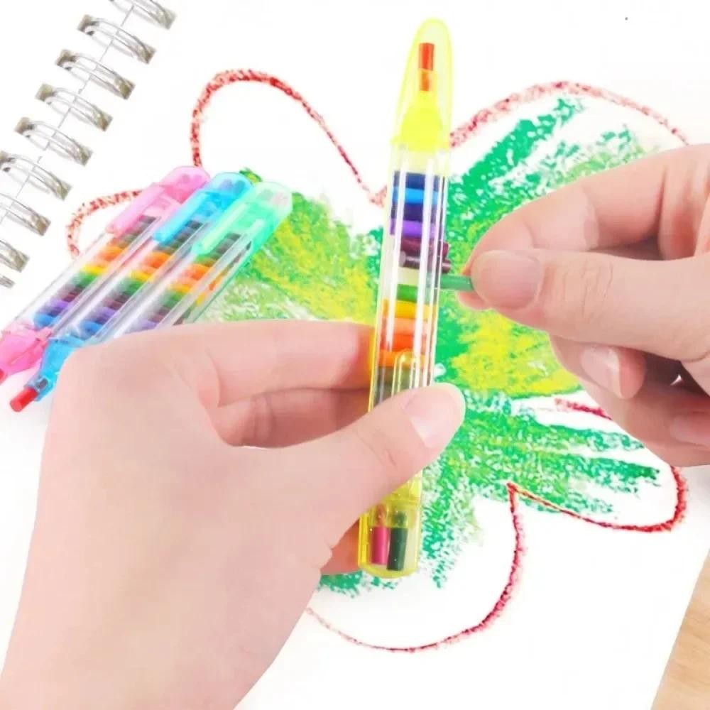 

4 Pcs/set Kawaii 20 Colors Core Replacement Washable Wax Crayons Painting Supplies School Office Art Writing Gift Stationery
