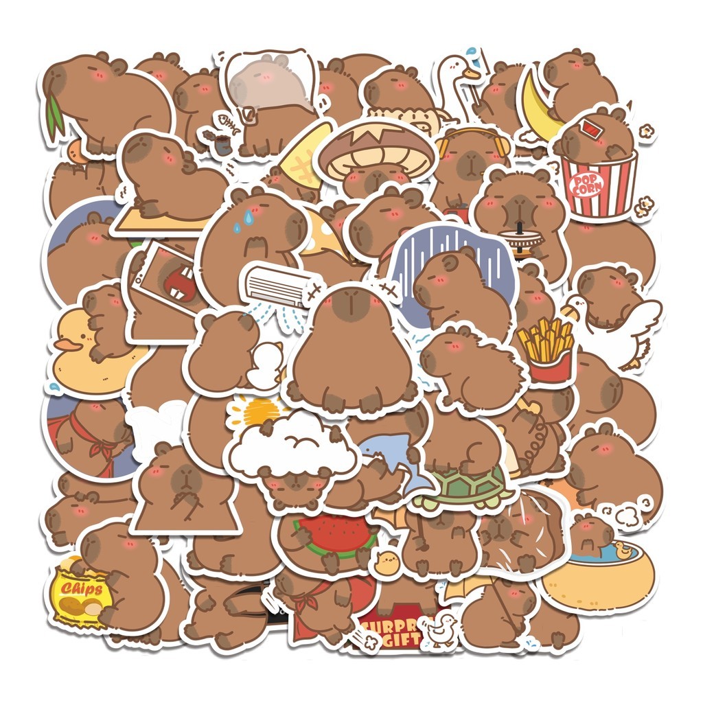 

COD 50 Pcs Stiker Capybara Life Lucu Anti Air Untuk Dekorasi Notebook Sepeda Skateboard Handphone