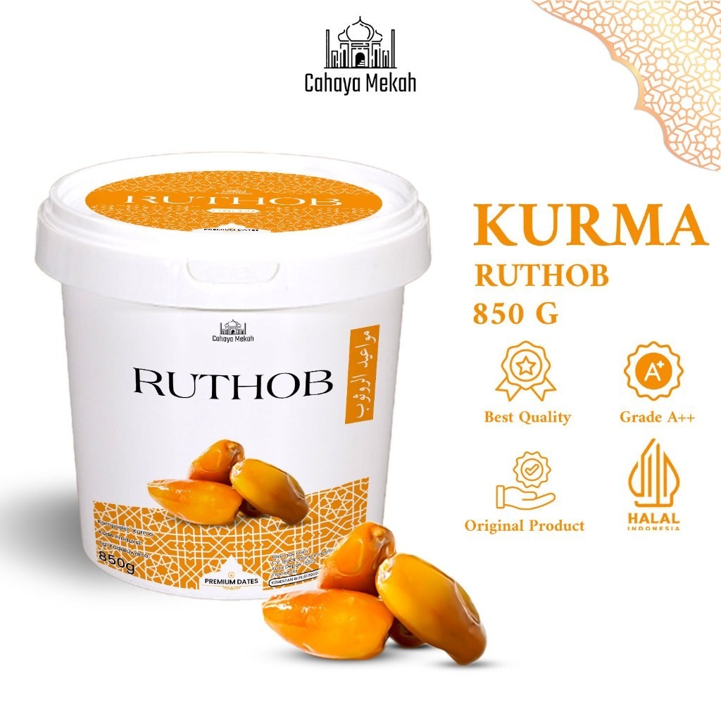 

Cahaya Mekah Kurma Ruthob 850g Kurma Setengah Matang Ruthob Super Premium Dates
