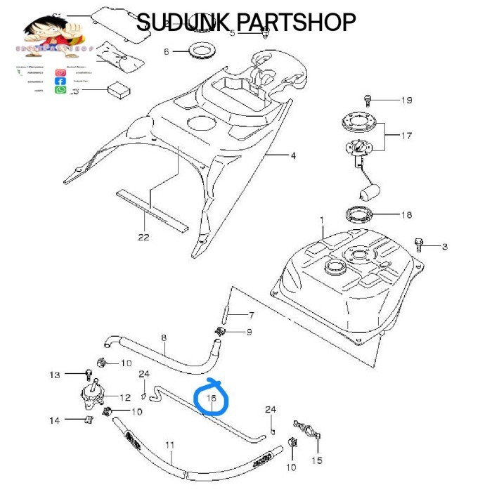 Selang vakum hose vacuum suzuki skywave 125 spin hayate original sgp