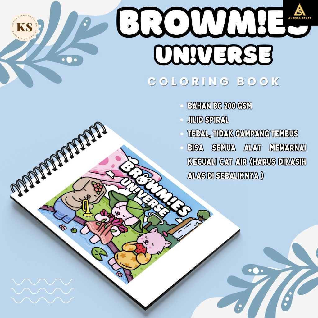 

BROWMIES UNIVERSE Healing Cozy Coloring Book Activity For Kids & Adults Buku Mewarnai Anak Remaja Dewasa Aesthetic Kertas Tebal