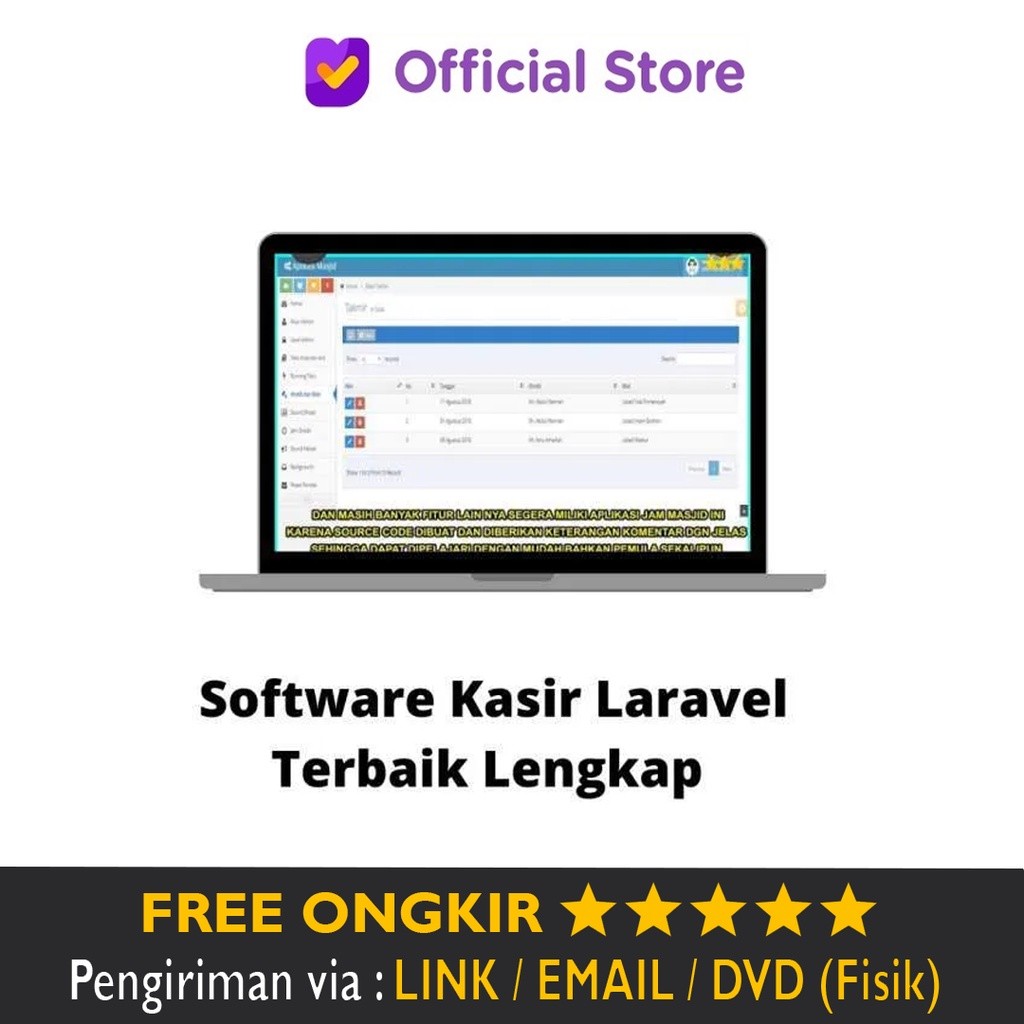 Software Kasir Laravel Terbaik Lengkap Murah PC Website Based Full Version Premium Program Aplikasi