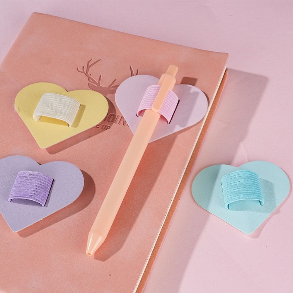 

Love Creative Pu Leather Self-Adhesive Pen Holder Simple Spot Notebook Tablet Accessories Pen Clamp Elastic Pen Insert