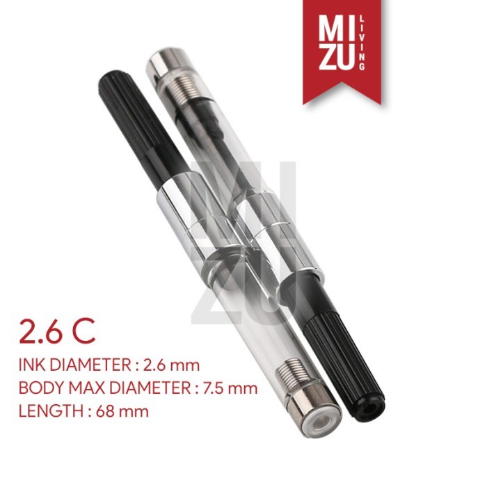 

PROMO_ [Bongkar Gudang] MIZU FOUNTAIN PEN INK CONVERTER SCHMIDT INTERNATIONAL 2.3 2.6 3.4 ETC - 2.6C