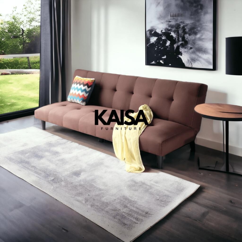 kaisa sofa bed sofa lipat sofa santai minimalis - Canvas Coklat