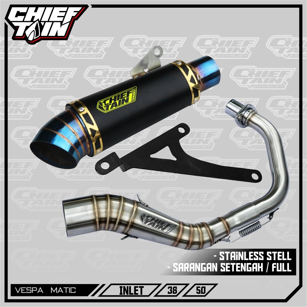 Knalpot Vespa Matic S 125 LX 150 Primavera 150 Sprint 150 Samlong Corong chieftain exhaust