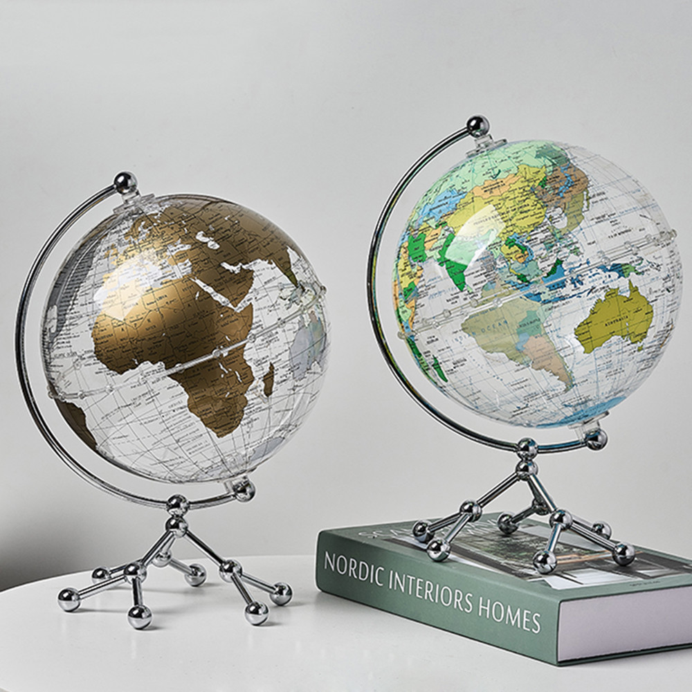 

Transparent Globe Home Decor World Map Room Decor Geography Office Educational Ornament Desk Accessories School Supplies