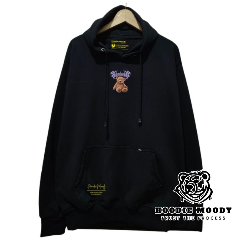 hoodie moody Hoodie pria terbaru distro original hoodie moody motif beruang bear  warna hitam premiu