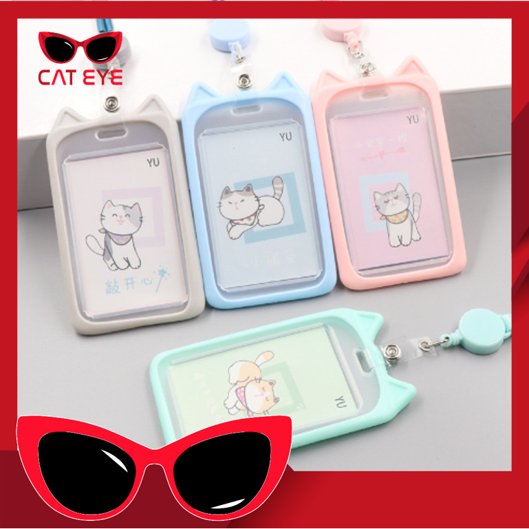 

PROMO - 5770 Name Tag Lanyard Gantungan Kartu Motif Kuping / Id Card Holder Akses MRT Busway E-Money Bentuk Karakter Warna Pastel