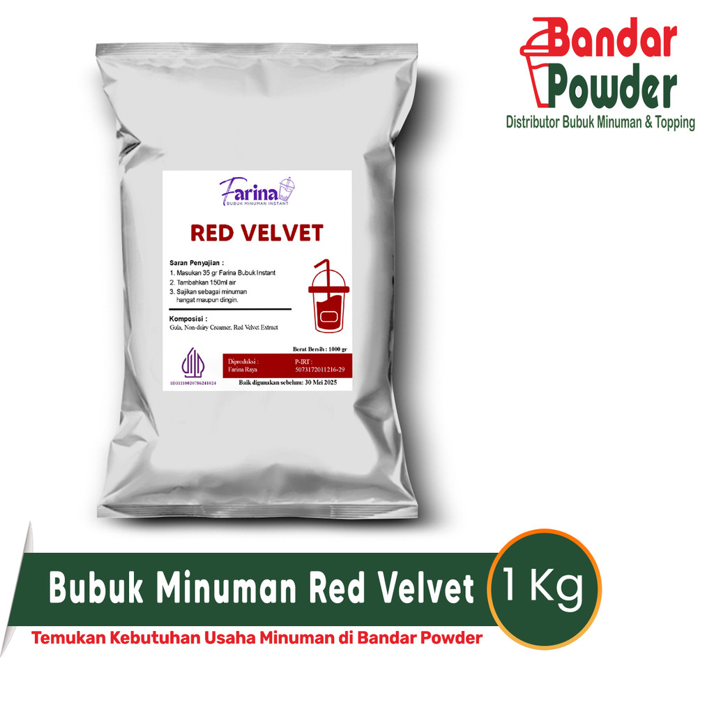 

Bubuk Red Velvet Mix 1kg - Serbuk Minuman Farina