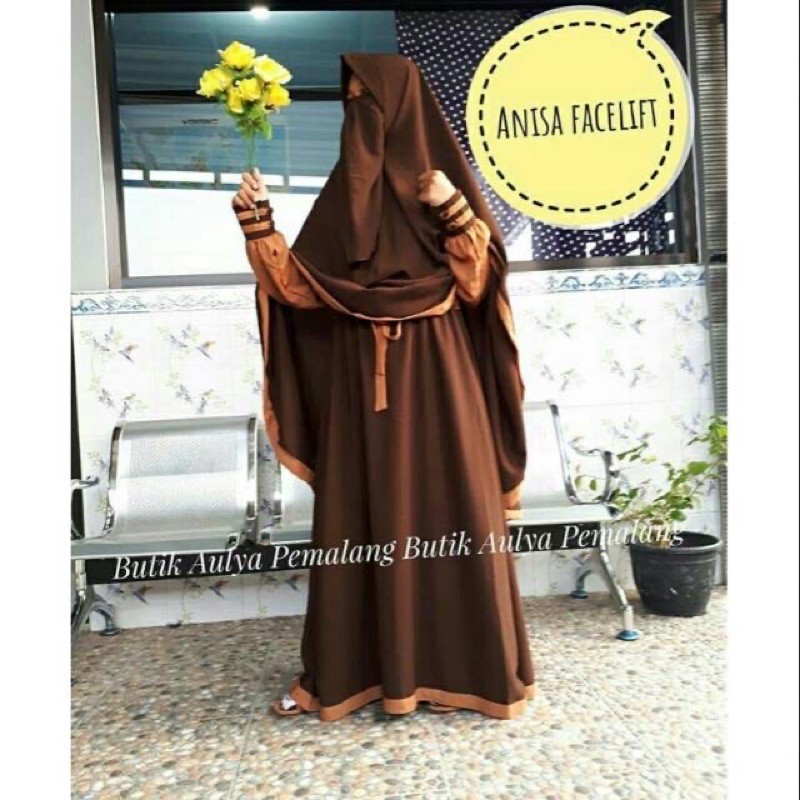 LURIK gamis anisa facelife ori by hijab aulya pemalang gamis warna coklat