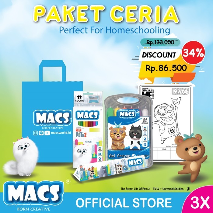 

Paket Ceria Mewarnai Pensil Warna Gel Crayon Color pen Set