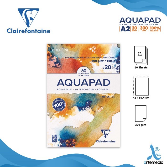 

Kertas Cat Air Clairefontaine Goldline Aquapad Watercolor Paper Pad - A6
