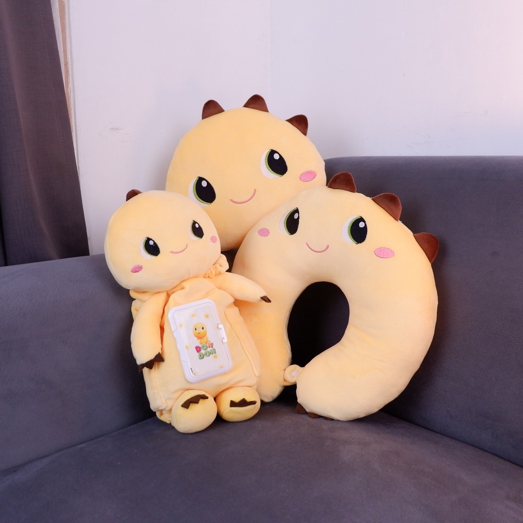Istana Boneka Dino Kuning Don Don Series Bantal Leher Nr Tempat Tisu Bantal Kepala Anak Dewasa Bahan Lembut Premium
