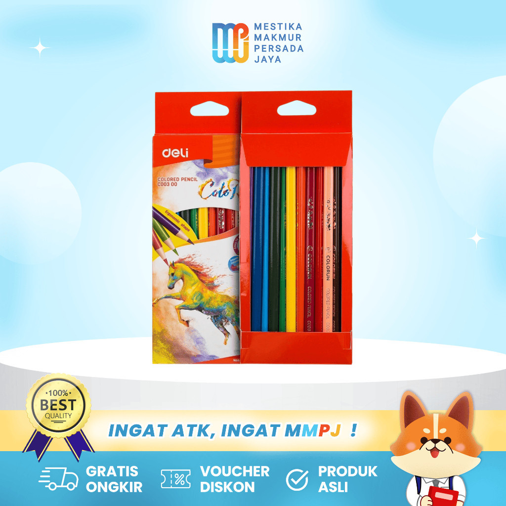 

Deli EC00310 Pensil Warna ColoRun Isi 18 Warna