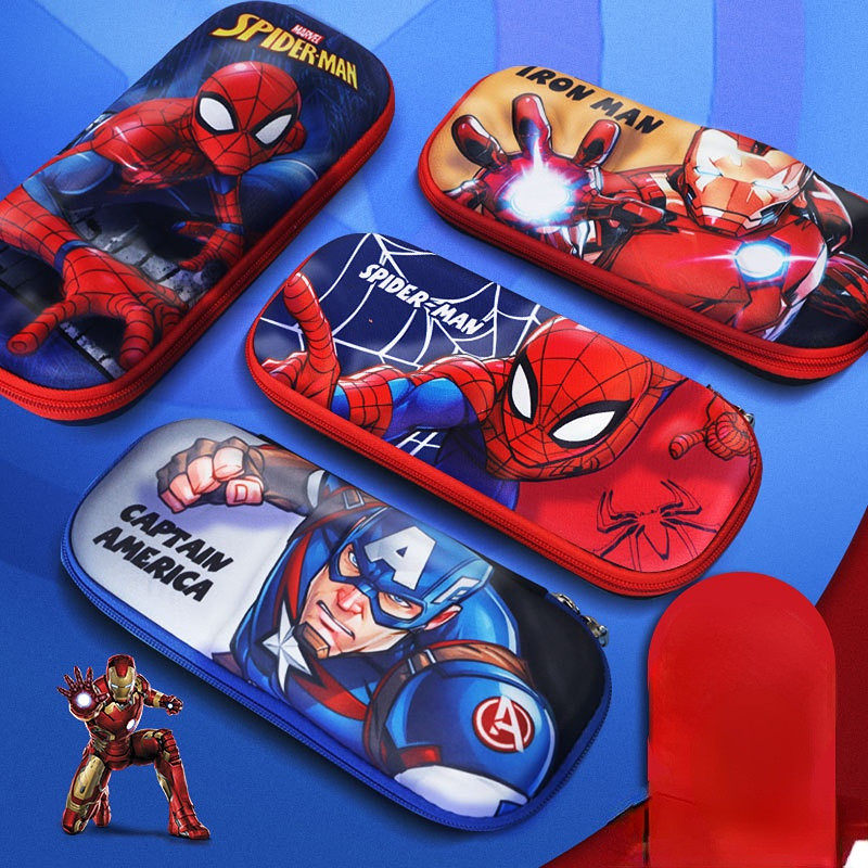 

original disney marvel 3D Stereo Pencil Case Superhero captain america iron spider man Pencil Case Large Capacity Pencil Case