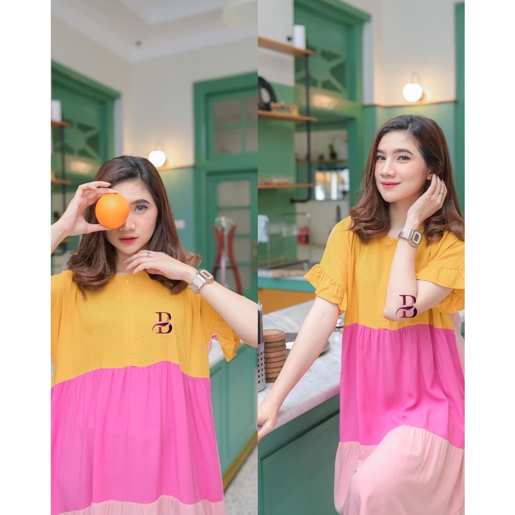 Beautyhijab - Icecream Daster Remaja Polos Kombinasi Warna Model Midi Dress Lolipop Busui Resleting 