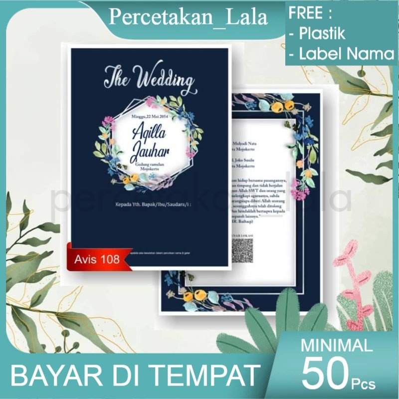 Undangan Pernikahan Avis 108 Sudah Termasuk Cetak