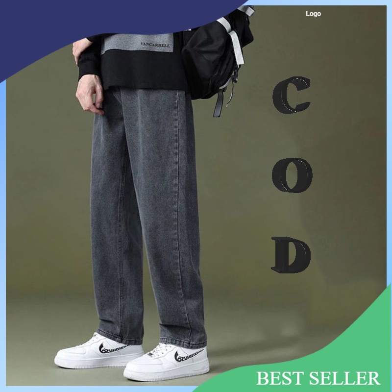 Celana Jeans Pria Celana Jeans Hitam Korea celana gombrong celana kulot pria celana jeans pria panja