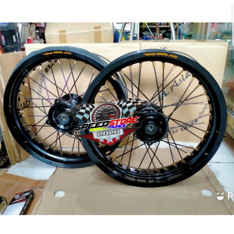 velg supermoto KLX D-Tracker velg takasago tromol scarlet cnc