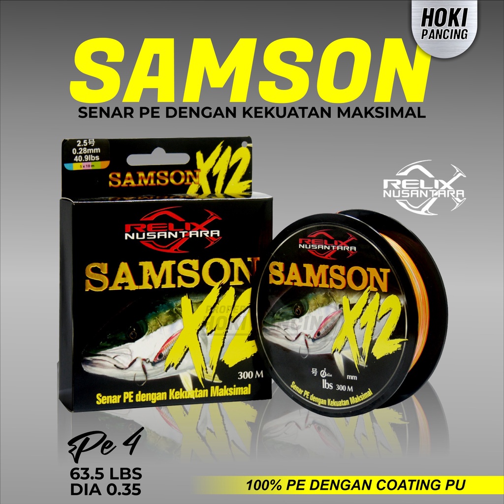 SAMSON X12 RELIX NUSANTARA SENAR PANCING BENANG PE CONNECTING 100 METER | SENAR PE RELIX NUSANTARA |