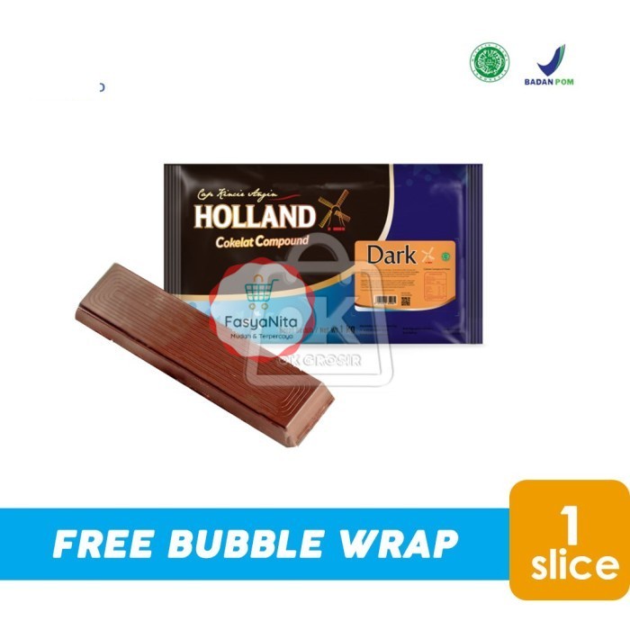

Cokelat Batang HOLLAND Dark Compound Chocolate (1 potong) - Dark 1 potong - FasyAnita Mart Denpasar