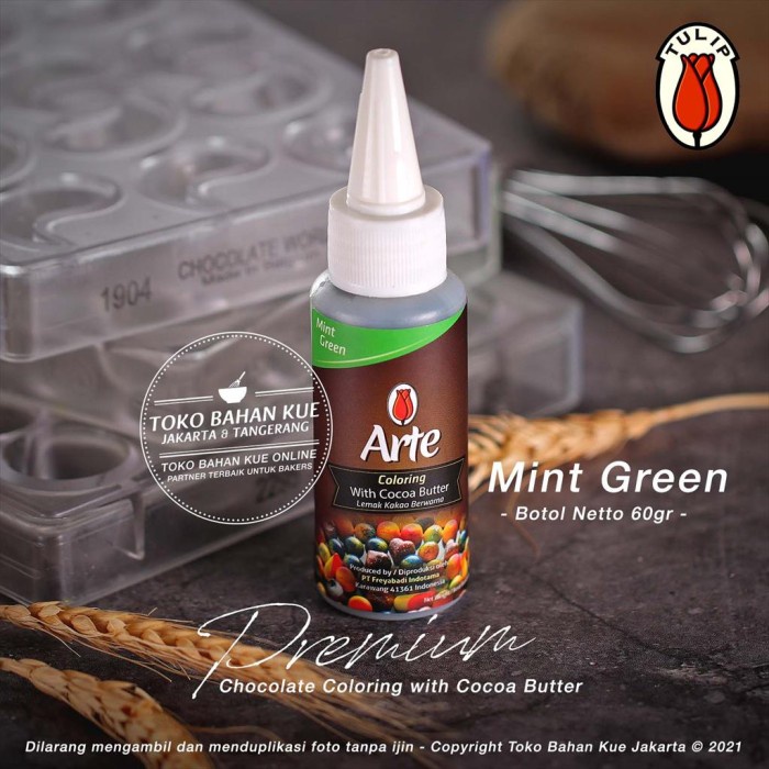 

Promo Best Seller Tulip ARTE Chocolate Coloring MINT GREEN Cocoa Butter Pewarna HIJAU