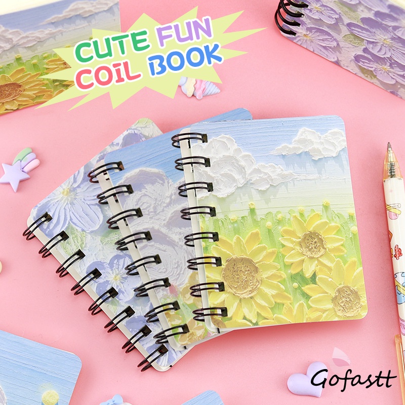 

Notebook Kartun Coil Lukisan Minyak Hewan Notebook Mini Siswa Alat Tulis-G