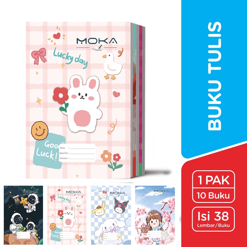 

10PCS (1 PACK) BUKU TULIS SEKOLAH A5 ISI 38 LEMBAR MOTIF KARTUN LUCU IMUT FOR BOYS AND GIRLS ATK