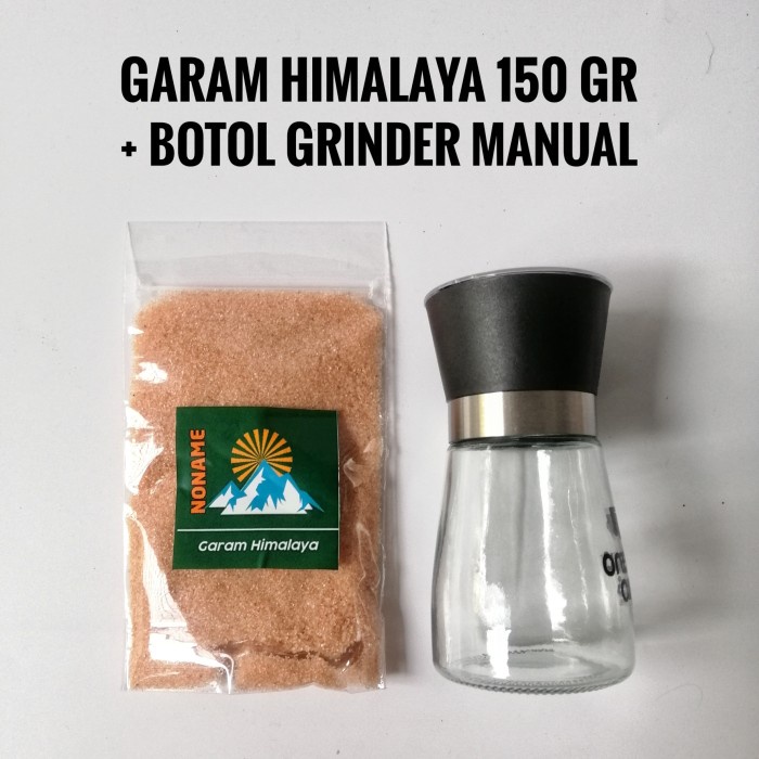 

New Produk Termurah GARAM HIMALAYA (PINK HIMALAYAN SALT) 150 GR + BOTOL GRINDER MANUAL