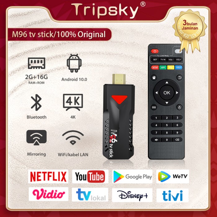 Android Tv Stick Smart MINI Tv Box 2+16GB Android10 Stb Box Tv Digital