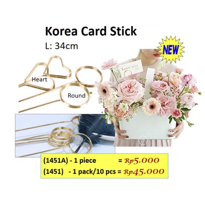 

Best Seller-Promo Korean Card Stick stik kartu card holder barang florist Grosir
