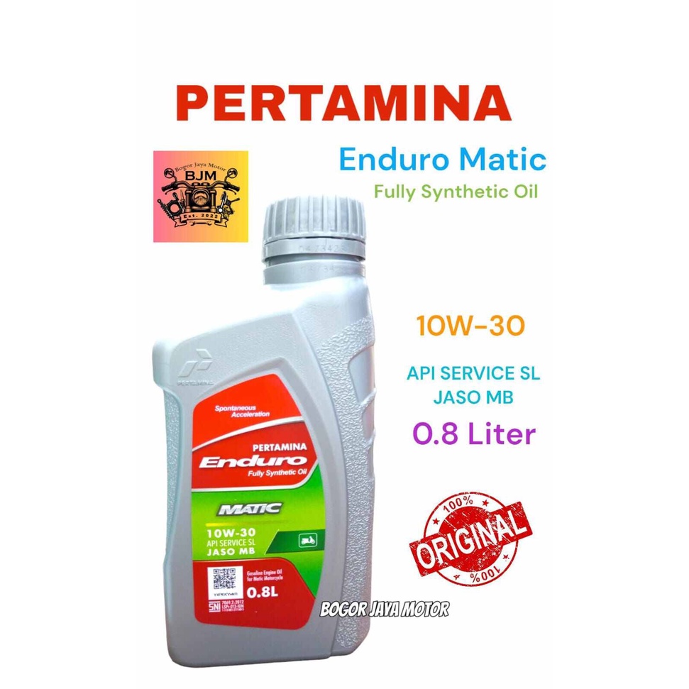 PERTAMINA ENDURO MATIC 10W-30 0.8L OLI ENDURO MATIC ORIGINAL OLI ENDURO MATIC MURAH OLI MOTOR MATIC 
