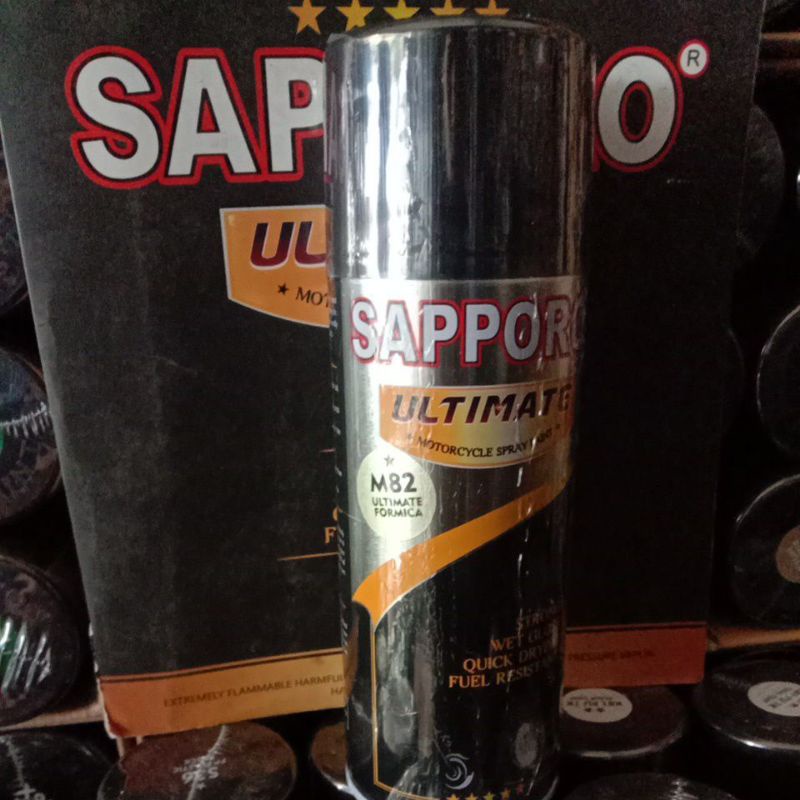 

Saporo SAPPORO ULTIMATE M82 Ultimate Formica 400ml M 82 Formika Pormika Cat Semprot Spray Paint Motor Pilok Pilox Aerosol Terbaik
