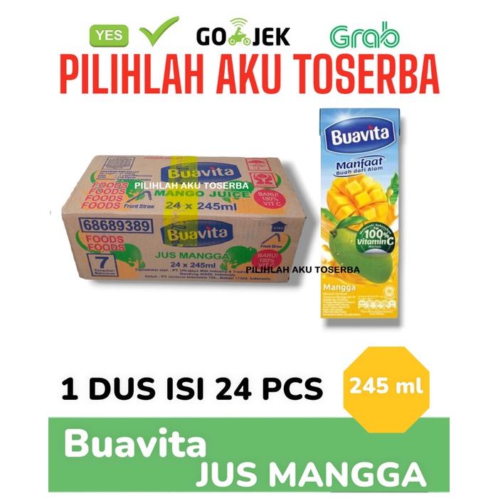 

BUAVITA MANGO Jus Mangga 245 ml - ( HARGA 1 DUS ISI 24 pcs )