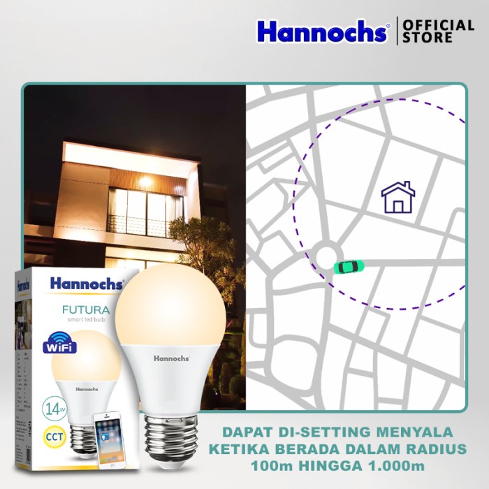 Hannochs Smart LED Futura 14 watt CCT - Lampu Wifi