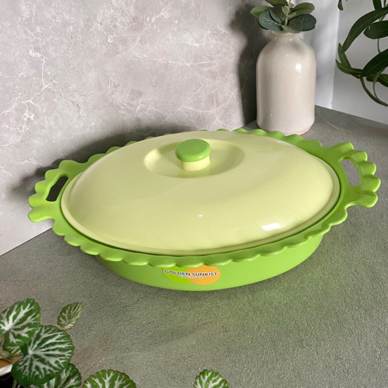 BASKOM SAJI TEMPAT SAYUR TUTUP LONJONG GOLDEN SUNKIST (BTL2019)